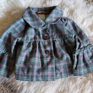 Plaid light weight jacket with bell sleeves
